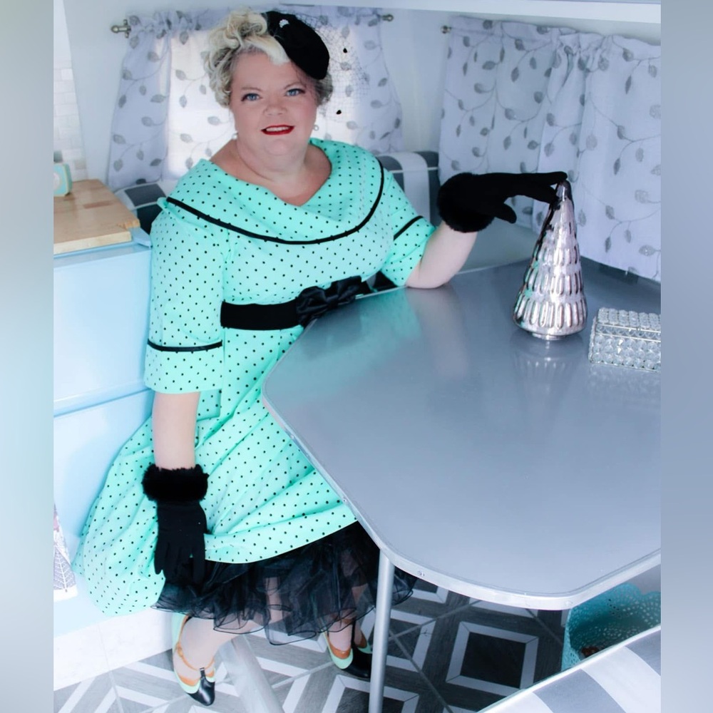 Tatyana polls dot round collared swing dress